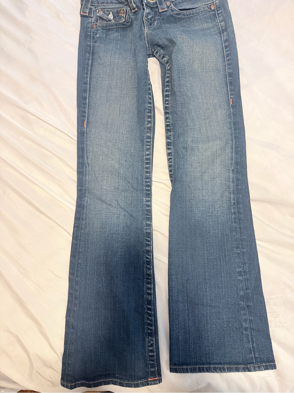 True Religion Denim Flare Jeans in Washed Blue